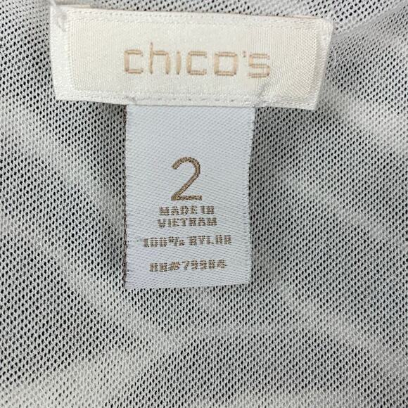 💰Chico's Zebra Print Tiered Aysemetrical Ruffled Sleeveless Blouse  2  US L/12 - Picture 4 of 6